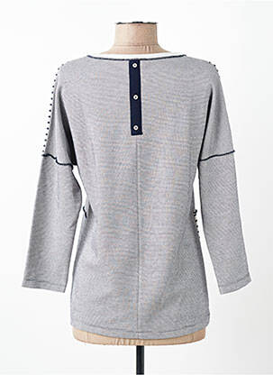 Sweat-shirt stretch manches 3/4 bleu LE CABESTAN femme