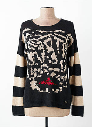 Pull stretch manches longues noir FELINO femme