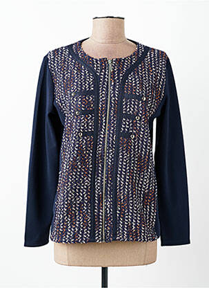 Veste casual col rond bleu LE CABESTAN femme
