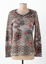 Pull coupe cintrée manches longues beige KALISSON femme