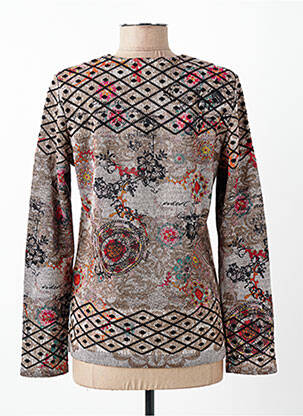 Pull coupe cintrée manches longues beige KALISSON femme