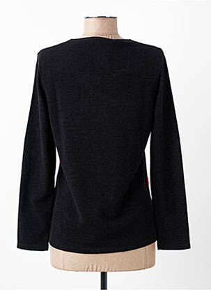 Pull coupe cintrée manches longues noir KALISSON femme