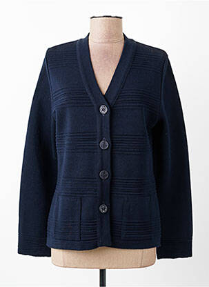 Gilet manches longues coupe cintrée bleu CHASSAGNARD femme