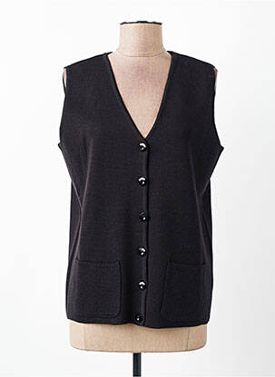 Gilet sans manche coupe droite bleu GEVANA femme