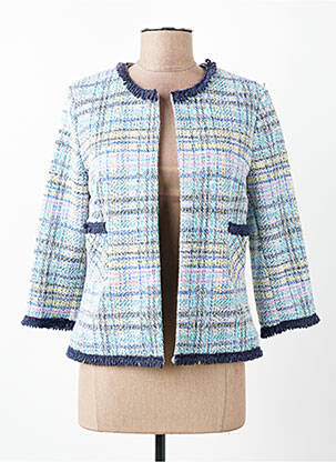 Veste chic col rond bleu SISTTER femme