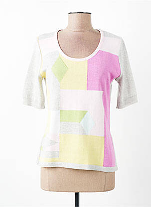 Pull tissage chiné manches courtes gris CHASSAGNARD femme