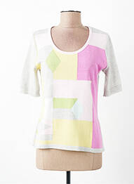 Pull tissage chiné manches courtes gris CHASSAGNARD femme