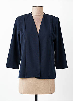 Veste chic col v bleu GEVANA femme