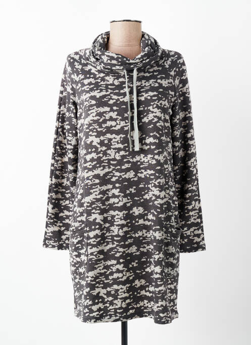 Robe courte manches longues manches longues gris SENORETTA femme