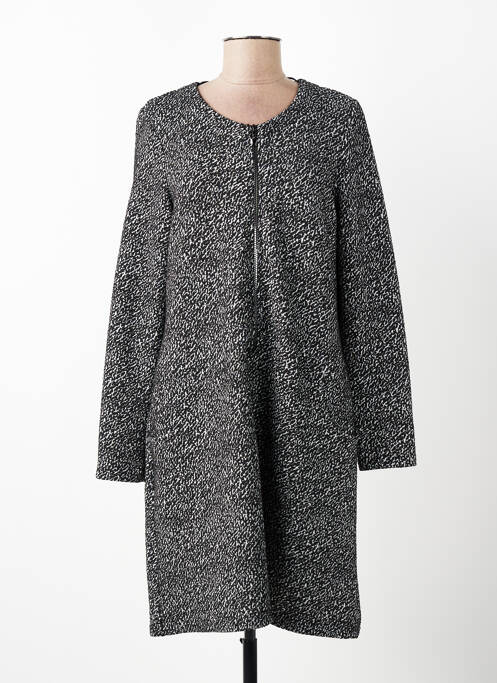 Robe mi-longue manches longues manches longues noir SENORETTA femme