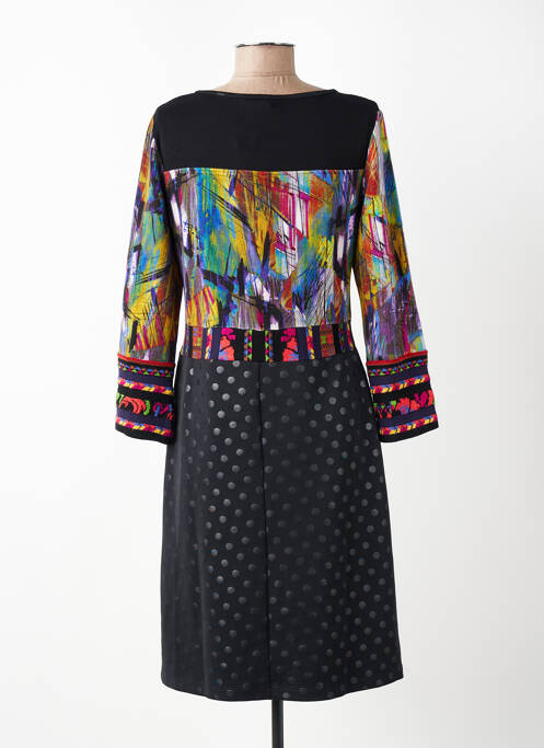 Robe mi-longue manches longues manches longues noir OLIVIER PHILIPS femme