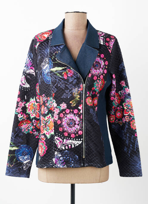 Veste casual col tailleur bleu KALISSON femme