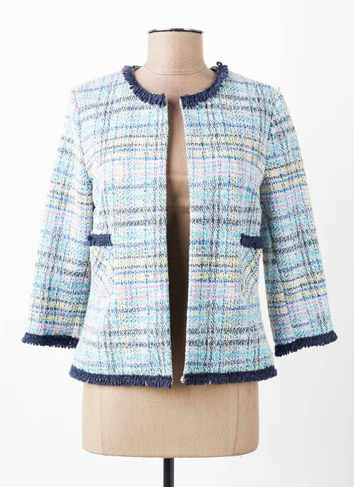 Veste chic col rond bleu SISTTER femme