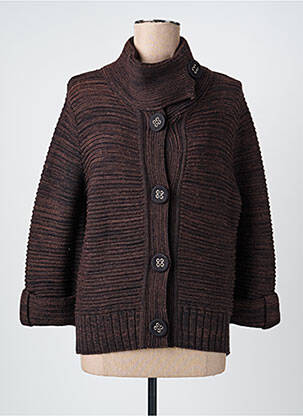 Gilet manches longues stretch marron GERARD PASQUIER femme