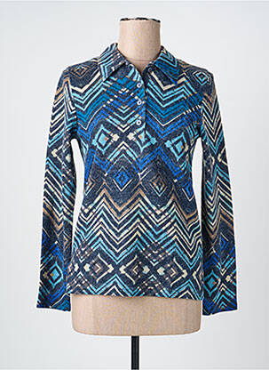 Pull coupe cintrée manches longues bleu GEVANA femme