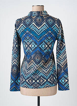 Pull coupe cintrée manches longues bleu GEVANA femme