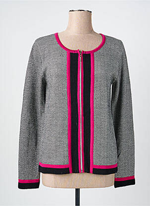 Gilet manches longues col rond gris FELINO femme