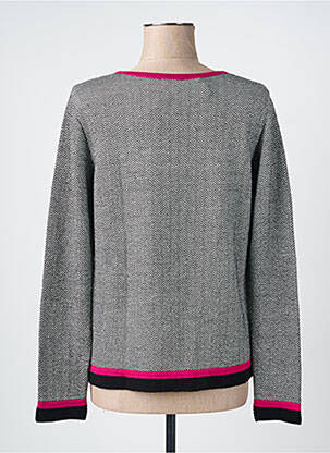 Gilet manches longues col rond gris FELINO femme