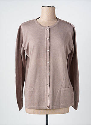 Gilet manches longues stretch marron GEVANA femme