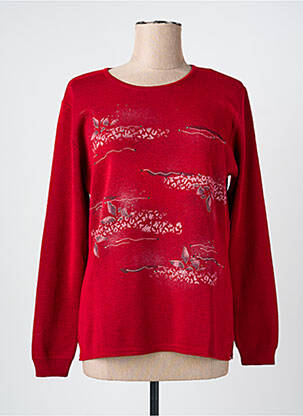 Pull coupe cintrée manches longues rouge GEVANA femme