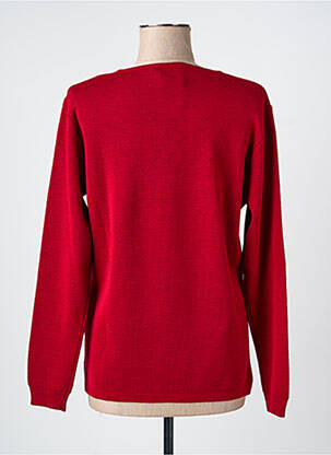 Pull coupe cintrée manches longues rouge GEVANA femme
