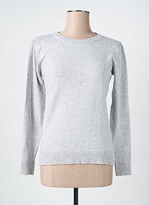 Pull stretch manches longues gris FELINO femme