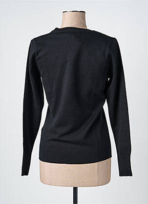 Pull col v manches longues noir SCORZZO femme