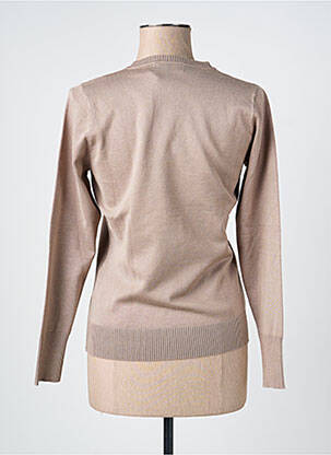 Pull col v manches longues marron SCORZZO femme