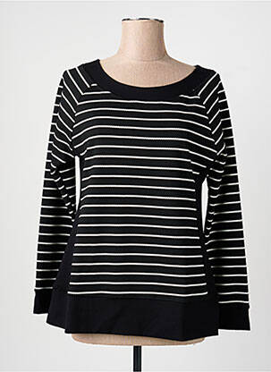 Sweat-shirt maille semi-opaque manches longues noir JANIRA femme