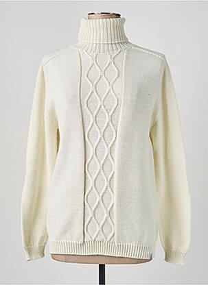 Pull col roulé stretch manches longues beige PULL & MAILLE femme