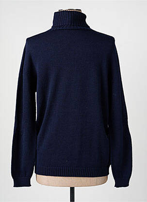 Pull col roulé stretch manches longues bleu PULL & MAILLE femme