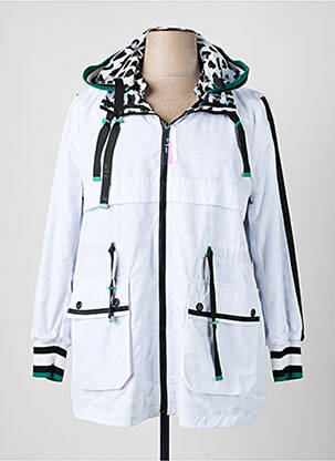 Imperméable fermeture zippée sur le devant a capuche blanc ZIA BRAND femme