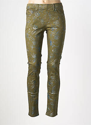 Pantalon slim taille élastique taille normale vert QUATRE VINGT JOURS femme
