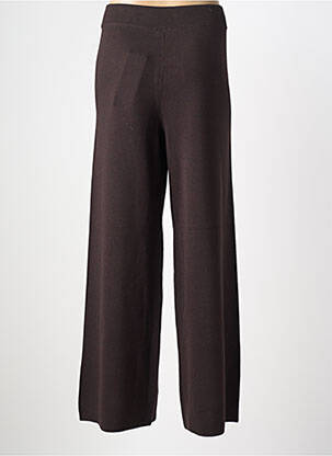 Pantalon droit tissage crêpe taille normale marron YEST femme