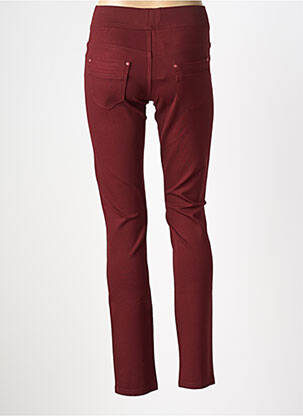 Jegging tissage popeline taille normale rouge QUATRE VINGT JOURS femme