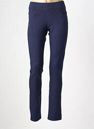 Jegging tissage popeline taille normale bleu QUATRE VINGT JOURS femme