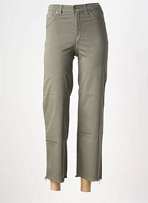 Pantalon 7/8 stretch taille normale vert WALTRON femme