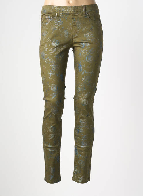 Pantalon slim taille élastique taille normale vert QUATRE VINGT JOURS femme