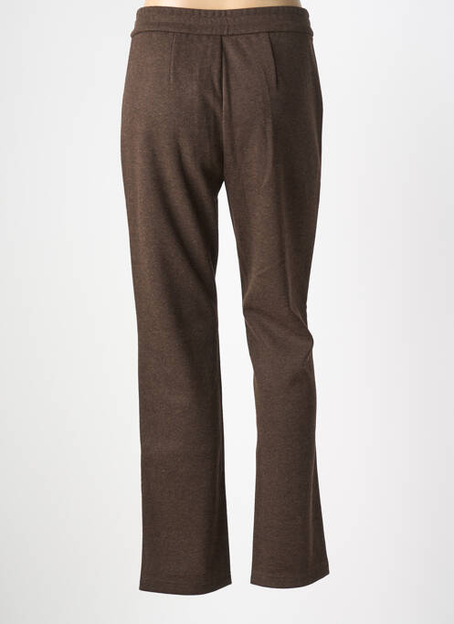 Pantalon slim taille élastique taille normale marron YEST femme