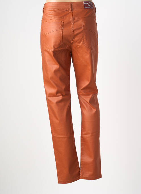 Pantalon slim stretch taille normale marron QUATRE VINGT JOURS femme