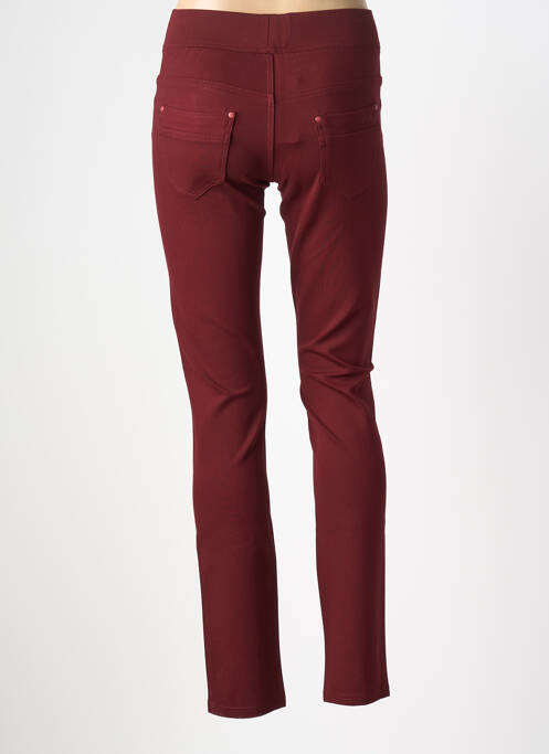 Jegging tissage popeline taille normale rouge QUATRE VINGT JOURS femme