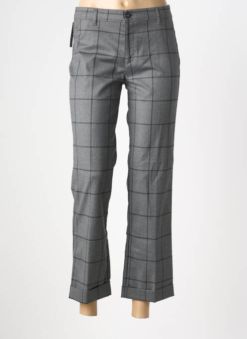 Pantalon 7/8 fermeture zippée sous rabat boutonné taille normale gris WALTRON femme