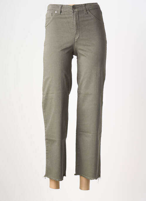 Pantalon 7/8 stretch taille normale vert WALTRON femme