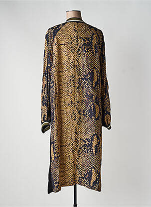 Robe mi-longue imprimé fantaisie manches longues noir MAT. femme