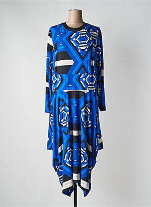 Robe longue manches longues manches longues bleu MAT. femme