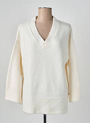 Pull coupe droite manches longues blanc YEST femme