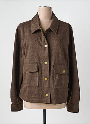 Manteau court coupe droite sans capuche marron YEST femme