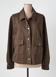Manteau court coupe droite sans capuche marron YEST femme