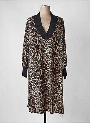Robe pull coupe droite manches longues noir YOEK femme