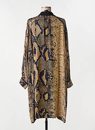 Robe mi-longue imprimé fantaisie manches longues noir MAT. femme